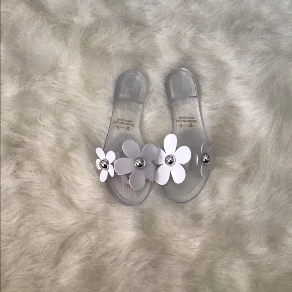 Shoes - White/Clear Flower Jelly Sandals!!